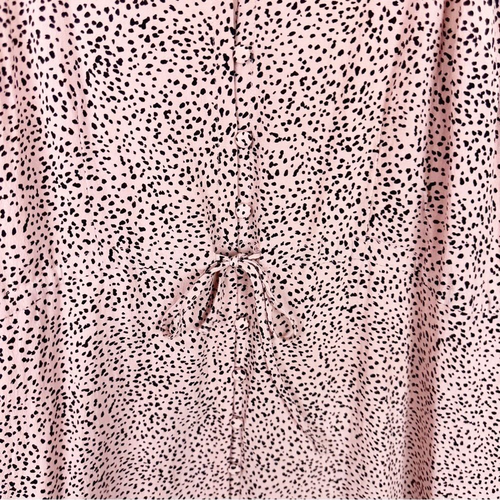 Rails Pink Midi Ruffle Dotted Spaghetti Dress Lar… - image 5